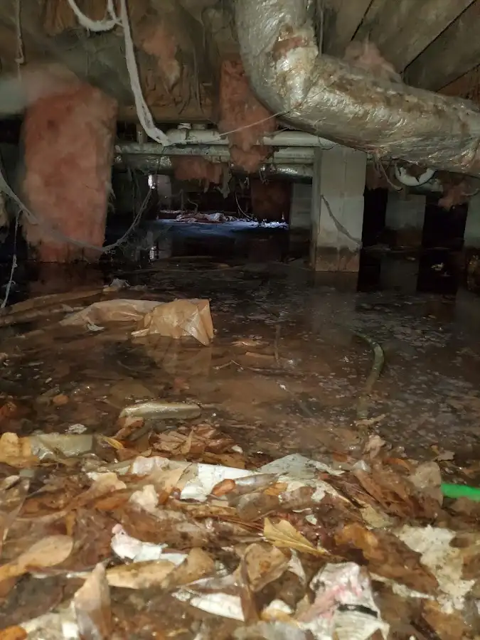 Crawl space flood assessment for Commercial Water Damage Restoration in Pittsgrove